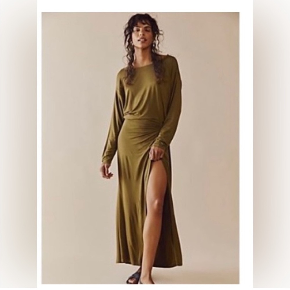 Free People Alyssa Wrap dress Olive